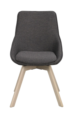 Alison stol grått tyg/vitpigmenterade ekben snurr