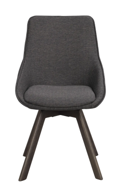 Alison stol grått tyg/bruna ekben snurr