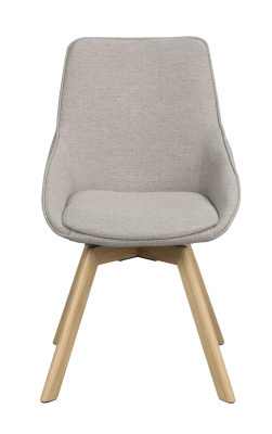 Alison stol beige tyg/ekben snurr