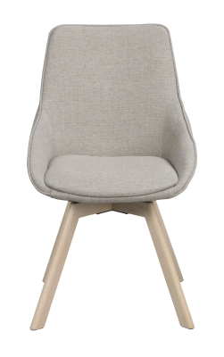 Alison stol beige tyg/vitpigmenterade ekben snurr