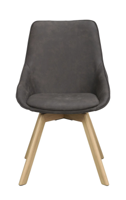 Alison stol mörkgrå microfiber tyg/ekben snurr