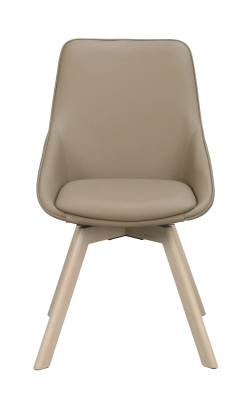 Alison stol beige läder/vitpigmenterade ekben snurr