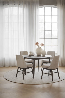 Amesbury stol ljusbeige tyg/bruna ekben#2