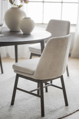 Amesbury stol ljusbeige tyg/bruna ekben#3