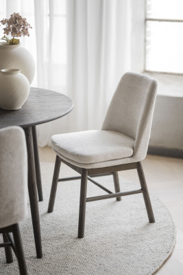 Amesbury stol ljusbeige tyg/bruna ekben#5