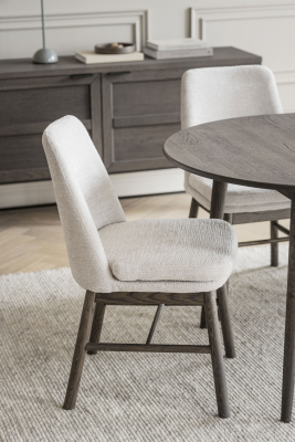 Amesbury stol ljusbeige tyg/bruna ekben#7