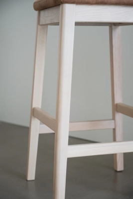 Livermore pall vitpigmenterad ek/brun läder-textil#4