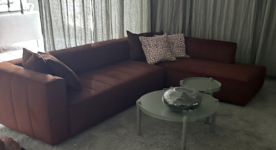 Collin 3-sits soffa med öppet avslut H, rost