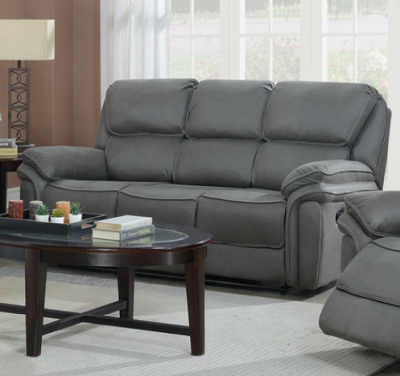 Saranda soffa 3-sits manuell recliner, grå microfiber