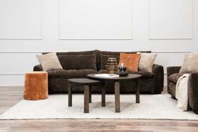 Ideal soffa 3-sits arm 2 tyg Kimono Sing and Walk/mörkbrun ek#3