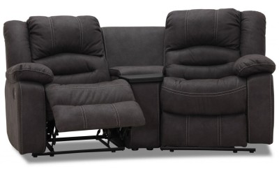 Cinema soffa VFF el recliner+konsol+HFF el recliner + elnacke microtyg 375 grå