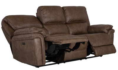 Nashville soffgrupp 3+1+1 med elrecliner microtyg brun J460#2