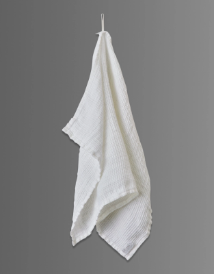 Handduk/pläd våfflad linne 100x150 cm White Linen - Lin Living