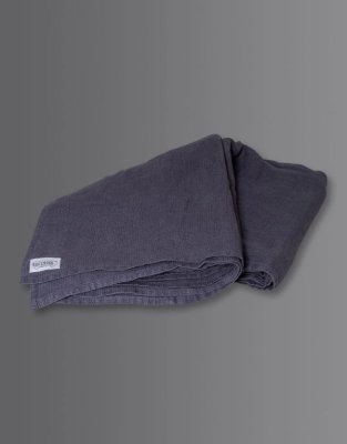 Handduk/pläd våfflad linne 100x150 cm Granite - Lin Living