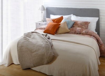 Antonia överkast 180x260 cm stentvättad beige