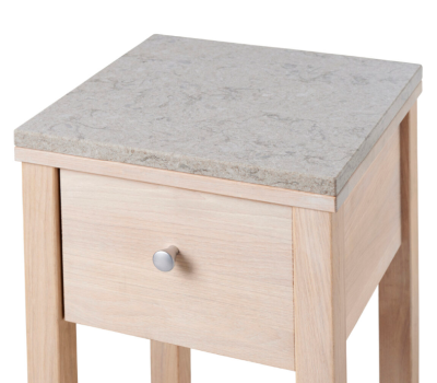 Silestone-skiva till sängbord Wilma/Saga av naturlig gråmelerad kvarts