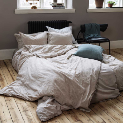 Elin påslakanset vintage 150x210+50x60 cm linnen beige#2