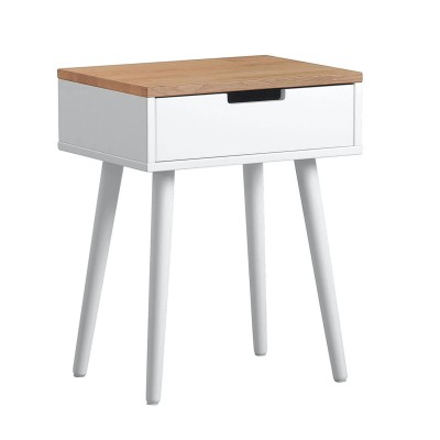 Carin sängbord ek/vitlack