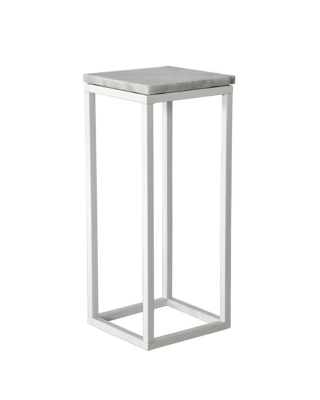 Accent 80 piedestal ljus marmor/vit