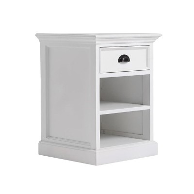Halifax sängbord med hyllplan vit