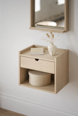 Hillmond sängbord vitpigmenterad ek#2