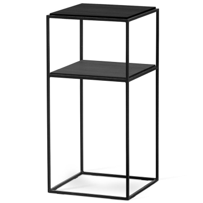 Lime sängbord svart metall/svartbets