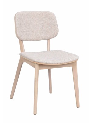 Barrett stol vitpigmenterad ek/ljusbeige tyg#1