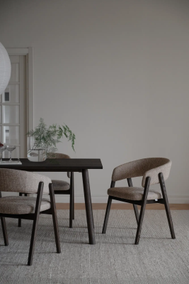 Barnaby karmstol mörkbeige tyg/brun ek#4