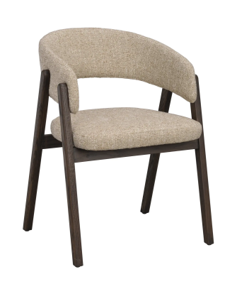 Barnaby karmstol mörkbeige tyg/brun ek#6