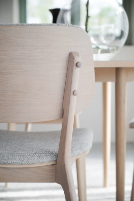Barrett stol vitpigmenterad ek/ljusbeige tyg#3