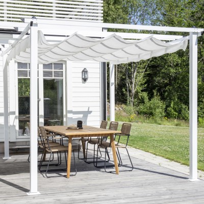 Lazio pergola vit alu/vitt tyg#3