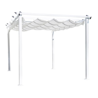 Lazio pergola vit alu/vitt tyg