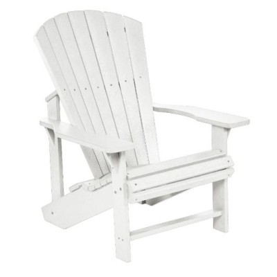 Classic Adirondack däckstol med fotpall vit