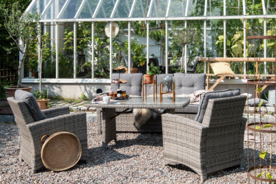 Chelsea utegrupp 3+1+1+bord konstrotting antracit