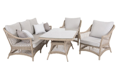 Marienlyst utegrupp 3+1+1+bord konstrotting seagrass/lin