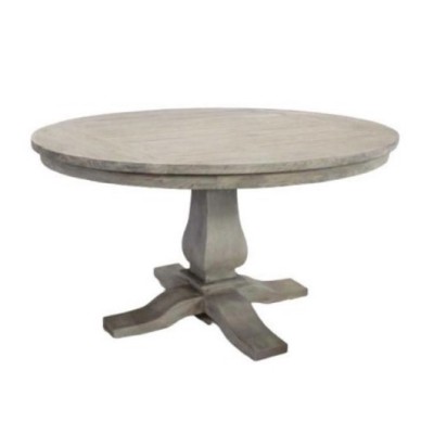 Pandawa bord pelarfot runt 150 cm grålaserad teak