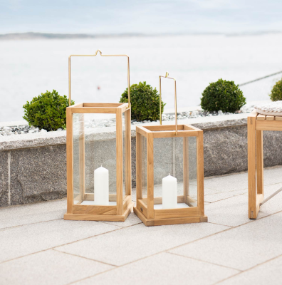 Kea ljuslykta låg teak/glas#2