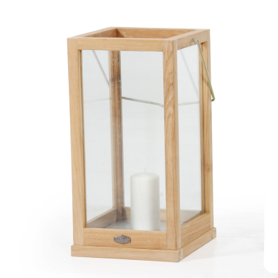 Kea ljuslykta teak/glas hög