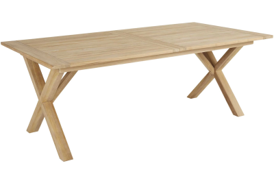Brutus utebord 200/265x100 cm X-leg teak natur