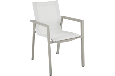 Delia karmstol khaki/vit textilene