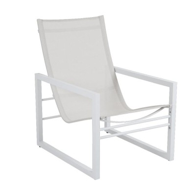 Vevi fåtölj vit alu/textilene#1