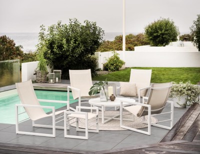 Vevi fåtölj vit alu/textilene#3