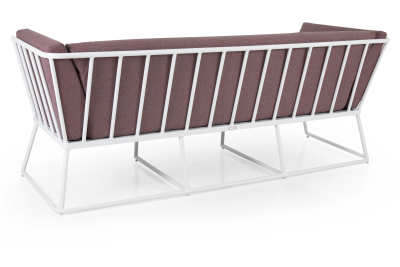 Vence soffa 3-sits vit med rosa dyna#2