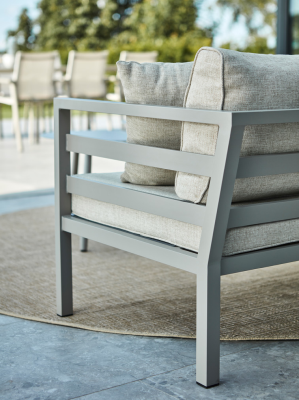 Weldon hörnsoffa 2H2 khaki/beige allvädersdyna#4