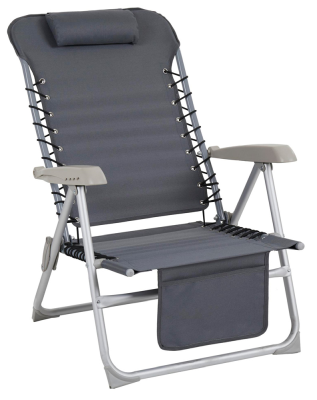 Ulrika strandstol med ficka grå