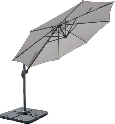 Candy sidoarmsparasoll 350 cm ljusgrå inkl. cover