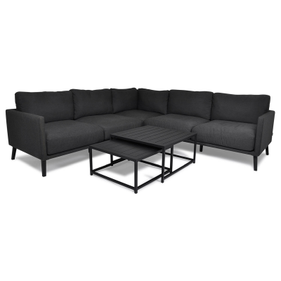 Easy soffa 2H2 Sunbrella Sooty/svart alu