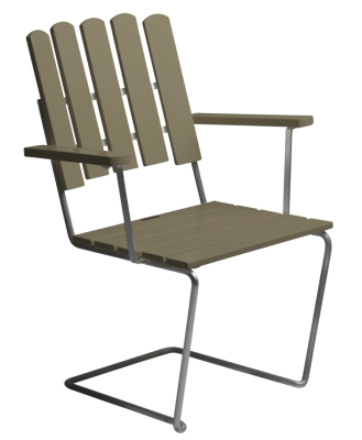 A2 fåtölj ljusgrön lackad ek/varmförzinkat stål - Grythyttan