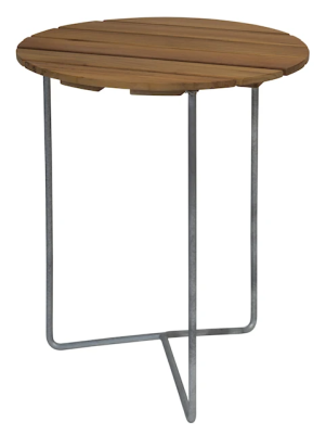 Bord 6B 60 obehandlad teak/varmförzinkat stål - Grythyttan