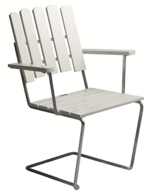 A2 fåtölj vitlackad ek/varmförzinkat stål - Grythyttan